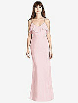 Front View Thumbnail - Ballet Pink Ruffle-Trimmed Backless Maxi Dress