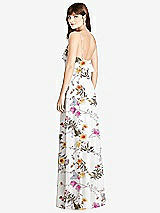 Rear View Thumbnail - Butterfly Botanica Ivory Ruffle-Trimmed Backless Maxi Dress