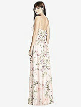Rear View Thumbnail - Blush Garden Ruffle-Trimmed Backless Maxi Dress