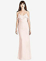 Front View Thumbnail - Blush Ruffle-Trimmed Backless Maxi Dress