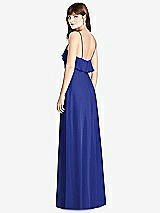 Rear View Thumbnail - Cobalt Blue Ruffle-Trimmed Backless Maxi Dress
