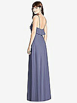 Rear View Thumbnail - French Blue Ruffle-Trimmed Backless Maxi Dress