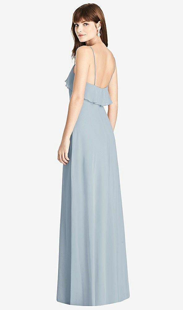 Back View - Mist Ruffle-Trimmed Backless Maxi Dress