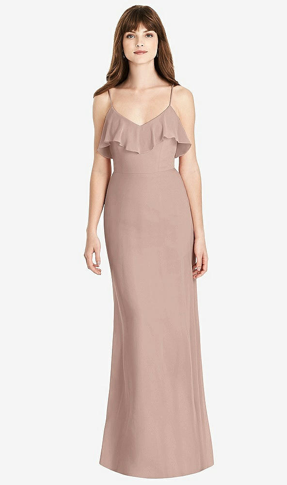 Front View - Neu Nude Ruffle-Trimmed Backless Maxi Dress