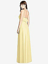 Rear View Thumbnail - Pale Yellow Ruffle-Trimmed Backless Maxi Dress