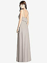 Rear View Thumbnail - Taupe Ruffle-Trimmed Backless Maxi Dress