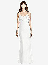 Front View Thumbnail - White Ruffle-Trimmed Backless Maxi Dress