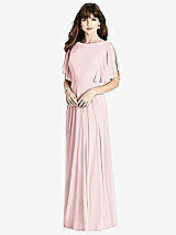 Rear View Thumbnail - Ballet Pink Split Sleeve Backless Maxi Dress - Lila