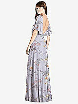 Front View Thumbnail - Butterfly Botanica Silver Dove Split Sleeve Backless Maxi Dress - Lila