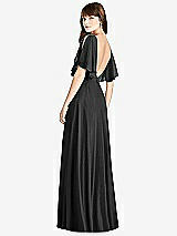 Front View Thumbnail - Black Split Sleeve Backless Maxi Dress - Lila