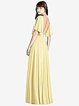 Front View Thumbnail - Pale Yellow Split Sleeve Backless Maxi Dress - Lila