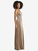 Side View Thumbnail - Topaz Bustier Velvet Maxi Dress with Pockets