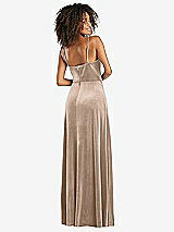 Rear View Thumbnail - Topaz Bustier Velvet Maxi Dress with Pockets