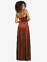 Rear View Thumbnail - Auburn Moon Bustier Velvet Maxi Dress with Pockets