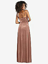 Rear View Thumbnail - Tawny Rose Bustier Velvet Maxi Dress with Pockets