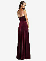 Rear View Thumbnail - Cabernet Velvet Wrap Maxi Dress with Pockets