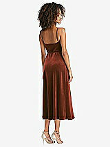 Rear View Thumbnail - Auburn Moon Velvet Midi Wrap Dress with Pockets