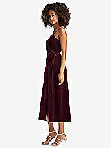 Side View Thumbnail - Cabernet Velvet Midi Wrap Dress with Pockets