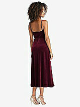 Rear View Thumbnail - Cabernet Velvet Midi Wrap Dress with Pockets