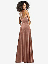 Rear View Thumbnail - Tawny Rose Cowl-Neck Velvet Maxi Dress with Pockets