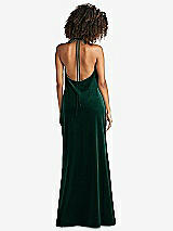 Rear View Thumbnail - Evergreen Cowl-Neck Convertible Velvet Maxi Slip Dress - Sloan