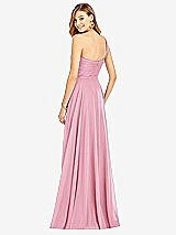 Rear View Thumbnail - Peony Pink One-Shoulder Draped Chiffon Maxi Dress - Dani
