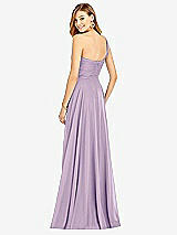 Rear View Thumbnail - Pale Purple One-Shoulder Draped Chiffon Maxi Dress - Dani