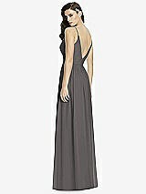 Rear View Thumbnail - Caviar Gray Deep V-Back Shirred Maxi Dress - Ensley
