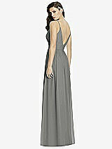 Rear View Thumbnail - Charcoal Gray Deep V-Back Shirred Maxi Dress - Ensley