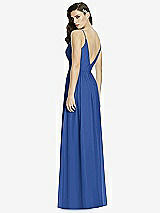 Rear View Thumbnail - Classic Blue Deep V-Back Shirred Maxi Dress - Ensley