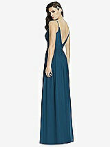 Rear View Thumbnail - Atlantic Blue Deep V-Back Shirred Maxi Dress - Ensley