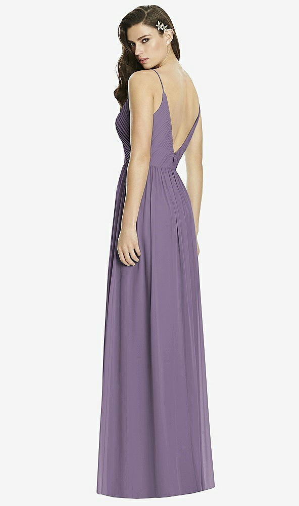 Back View - Lavender Deep V-Back Shirred Maxi Dress - Ensley