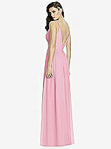 Rear View Thumbnail - Peony Pink Deep V-Back Shirred Maxi Dress - Ensley