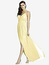 Front View Thumbnail - Pale Yellow Deep V-Back Shirred Maxi Dress - Ensley