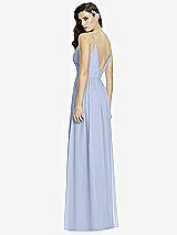 Rear View Thumbnail - Sky Blue Deep V-Back Shirred Maxi Dress - Ensley