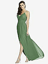Front View Thumbnail - Vineyard Green Deep V-Back Shirred Maxi Dress - Ensley
