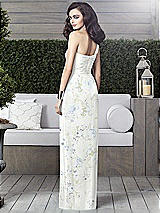 Alt View 2 Thumbnail - Bleu Garden One-Shoulder Draped Maxi Dress with Front Slit - Aeryn