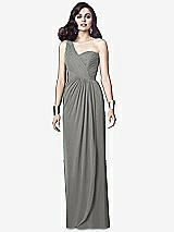 Alt View 1 Thumbnail - Chelsea Gray One-Shoulder Draped Maxi Dress with Front Slit - Aeryn
