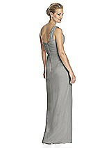 Rear View Thumbnail - Chelsea Gray One-Shoulder Draped Maxi Dress with Front Slit - Aeryn