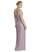 Rear View Thumbnail - Lilac Dusk One-Shoulder Draped Maxi Dress with Front Slit - Aeryn