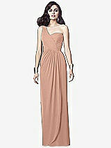 Alt View 1 Thumbnail - Pale Peach One-Shoulder Draped Maxi Dress with Front Slit - Aeryn