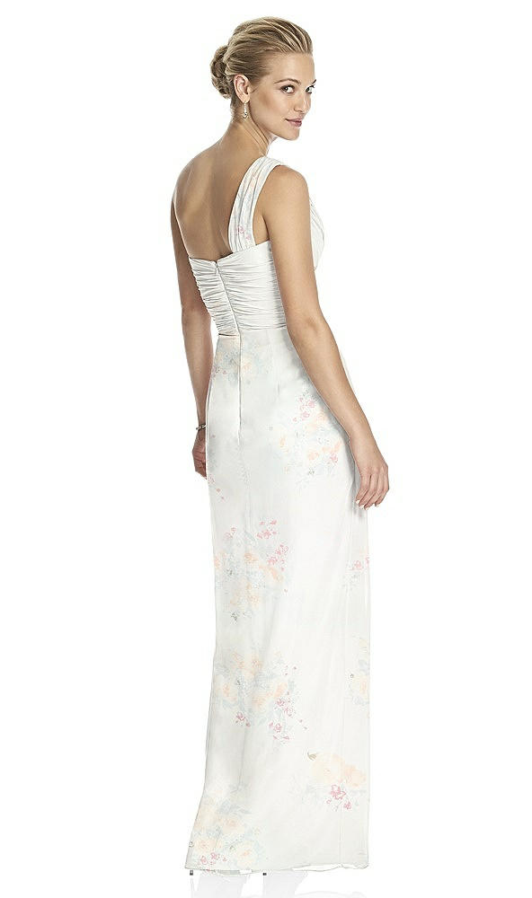 Back View - Spring Fling One-Shoulder Draped Maxi Dress with Front Slit - Aeryn