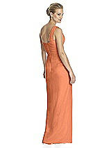 Rear View Thumbnail - Sweet Melon One-Shoulder Draped Maxi Dress with Front Slit - Aeryn