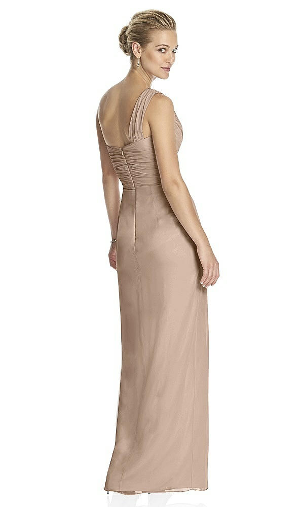 Back View - Topaz One-Shoulder Draped Maxi Dress with Front Slit - Aeryn