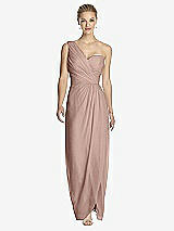Front View Thumbnail - Bliss One-Shoulder Draped Maxi Dress with Front Slit - Aeryn