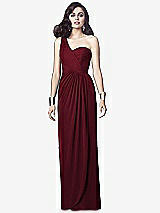 Alt View 1 Thumbnail - Burgundy One-Shoulder Draped Maxi Dress with Front Slit - Aeryn