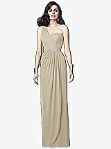 Alt View 1 Thumbnail - Champagne One-Shoulder Draped Maxi Dress with Front Slit - Aeryn