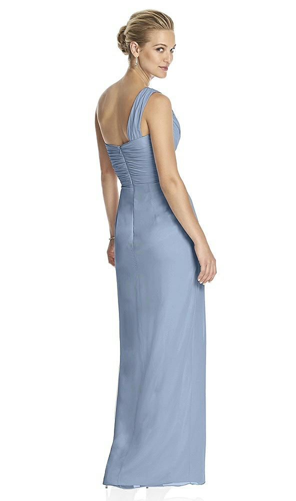 Back View - Cloudy One-Shoulder Draped Maxi Dress with Front Slit - Aeryn