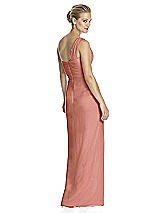 Rear View Thumbnail - Desert Rose One-Shoulder Draped Maxi Dress with Front Slit - Aeryn
