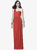 Alt View 1 Thumbnail - Perfect Coral One-Shoulder Draped Maxi Dress with Front Slit - Aeryn